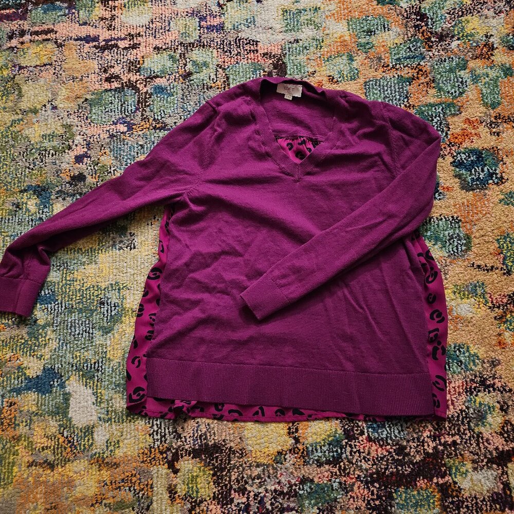 Loft Purple Cheetah Sweater